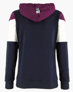 XTREME BOXING - FELPA VIOLA/BIANCO/BLU DA DONNA FULL ZIP CON CAPPUCCIO