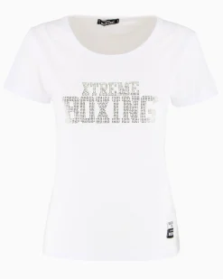 XTREME BOXING - TSHIRT BIANCA DA DONNA CON LOGO STRASS