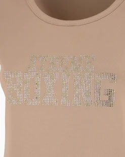 XTREME BOXING - TSHIRT CAMEL DA DONNA CON LOGO STRASS