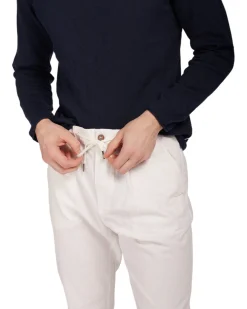 YELLO DOG - PANTALONE BIANCO IN MISTO LINO