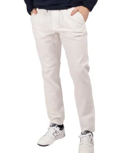 YELLO DOG - PANTALONE BIANCO IN MISTO LINO