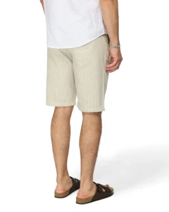 YELLOW DOG - BERMUDA DA UOMO BEIGE TASCA AMERICA A RIGHE CON LACCIO