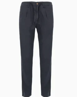 YELLOW DOG - Pantalone tasca america blu con laccio
