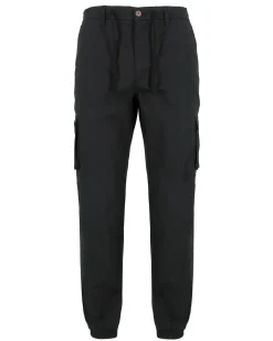 YELLOW DOG - Pantalone tasca america nero con coulisse