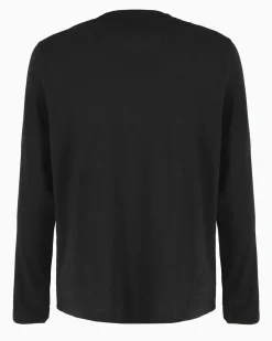 YELLOW DOG - Tshirt manica lunga basic nero da uomo