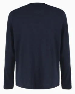 YELLOW DOG - Tshirt manica lunga basic blu da uomo