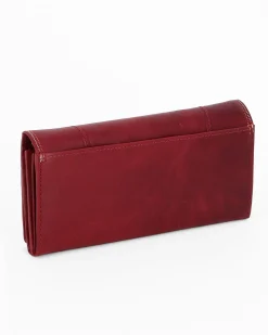YOU YOUNG COVERI - Portafoglio rosso da uomo in VERA PELLE con patta