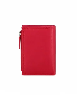 YOU YOUNG COVERI - Portafoglio rosso in VERA PELLE da donna con tasca frontale