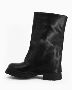 ZOE - Stivale nero con risvolto e zip laterale, tacco 3,5CM